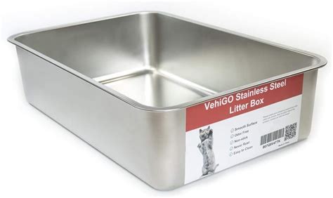 vehigo extra large metal cat litter box|best stainless steel litter boxes.